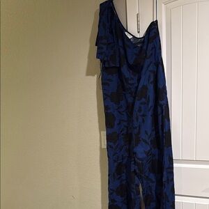 Blue and Black Floral one piece pants New never worn